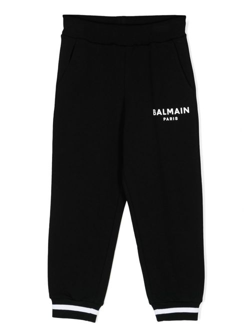 Mid-rise cotton track trousers - Black