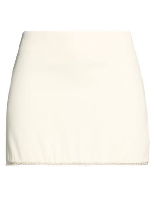 Woman Mini skirt Ivory Size L Polyester, Viscose, Elastane