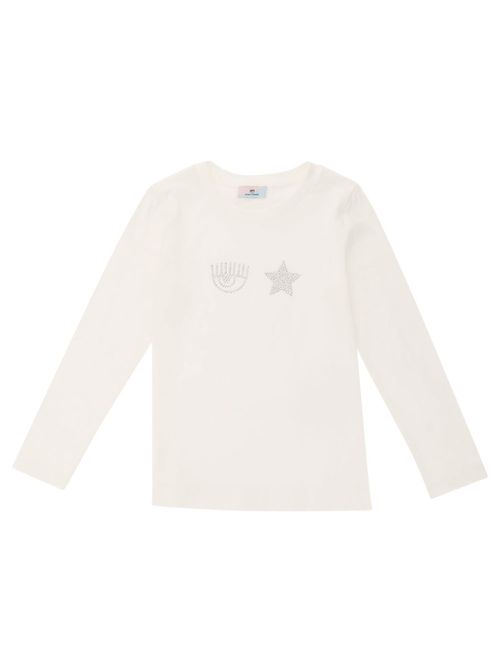 Girls White Embellished T-Shirt