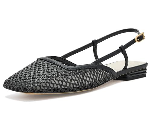 Franco Sarto Womens Tadella 2 Slingback Flats Black