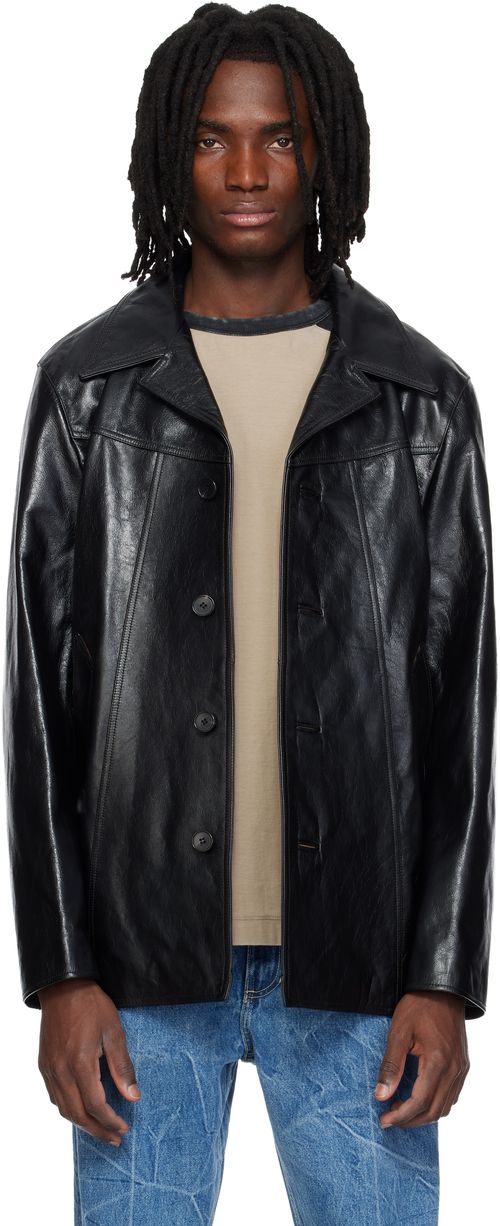 Black Boulevard Leather Coat
