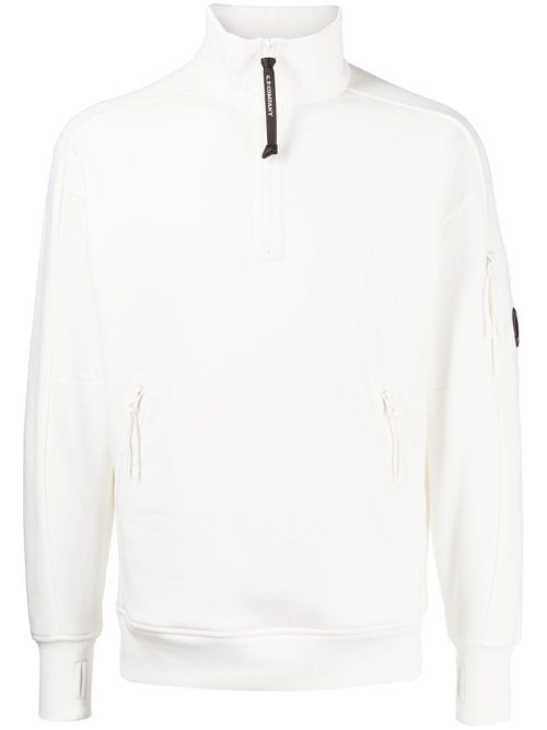 Zip-fastening sweatshirt - White