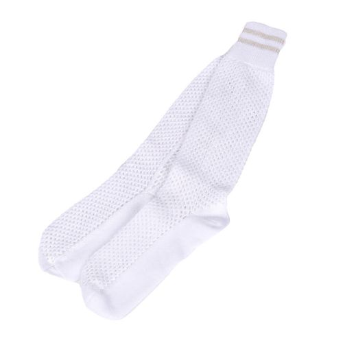White Hand Knit High Calf Socks