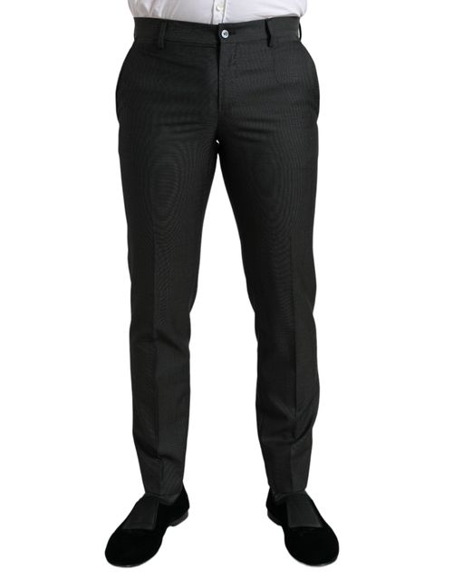 Stretch Wool-Blend Formal Trousers — Gray