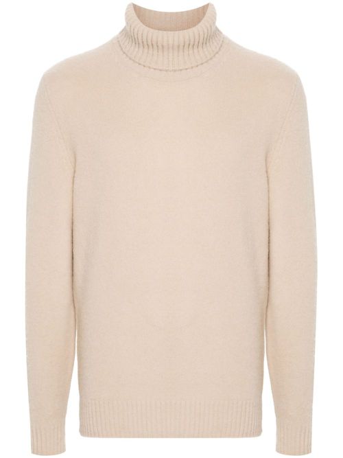 Roll-neck brushed jumper - Neutrals