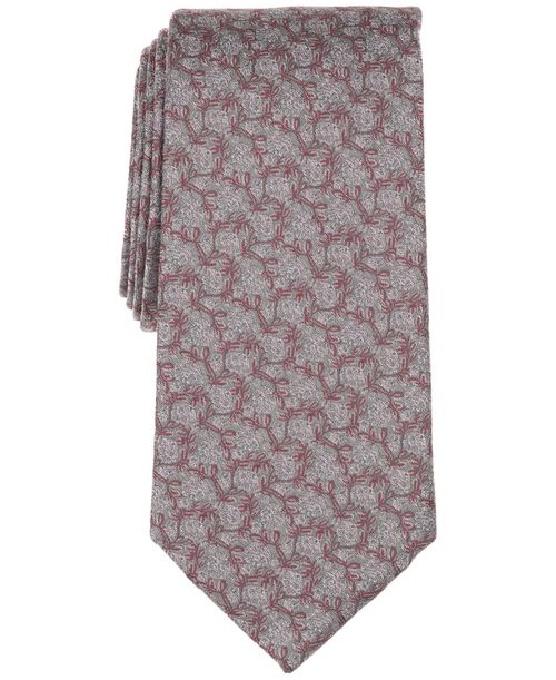 Men's Tolane Floral Print Classic Tie - Charcoal