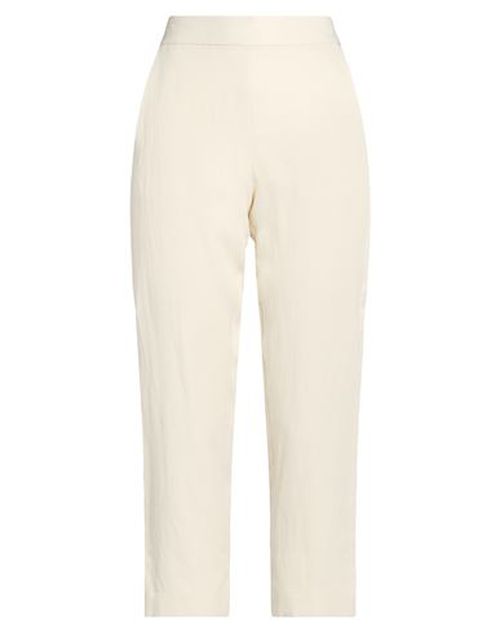 Woman Pants Ivory Size 10 Viscose, Linen