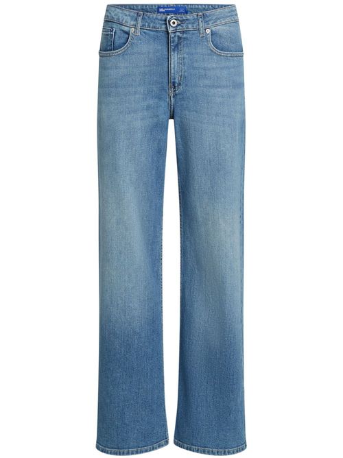Split hem mid-rise jeans - Blue