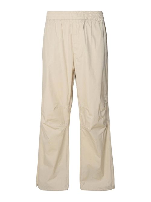 Beige Cotton Blend Trousers