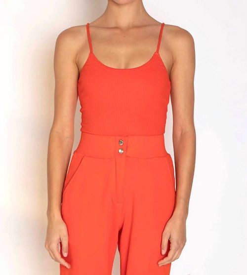 Alloy Rib Rope Tank Top In Fuego