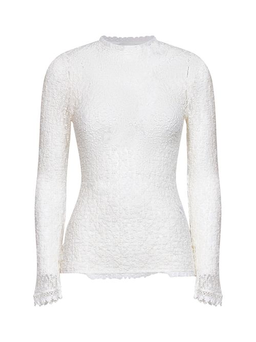 Lace-Trimmed Sweater — White
