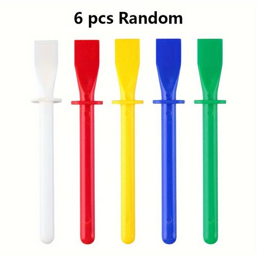 TEMU 6/12pcs Vibrant Plastic Glue Applicators - Precision Diy Craft Tools With Ergonomic Handles, Durable & Easy- For Leather, Scrapbooking, Mixed