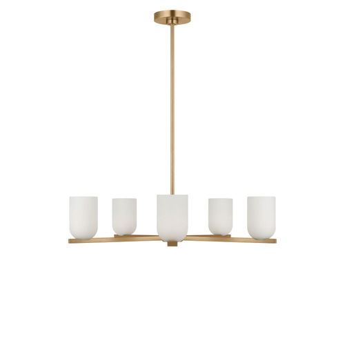 Satin Brass Chandelier from the Neblina Collection