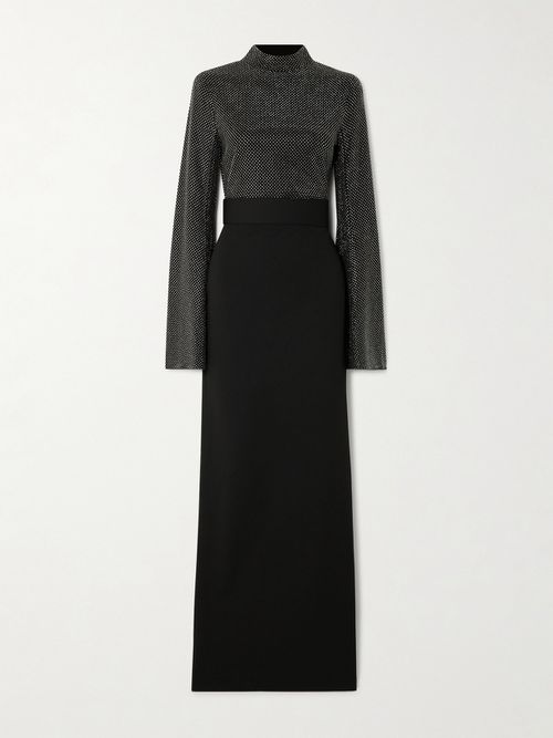 The Lolo Crystal-embellished Crepe Gown - Black
