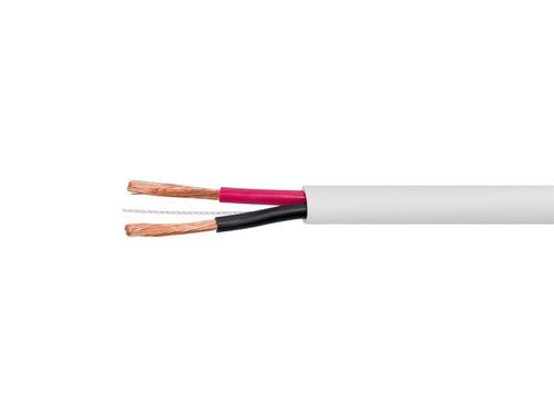 Speaker Wire, CL2 Rated, 2-Conductor, 12AWG, 500ft, White