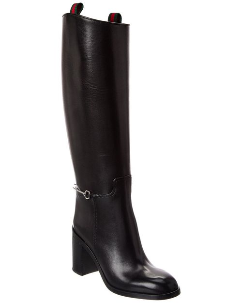 Horsebit Leather Knee-High Boot