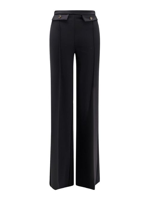 Pants with double logo button
