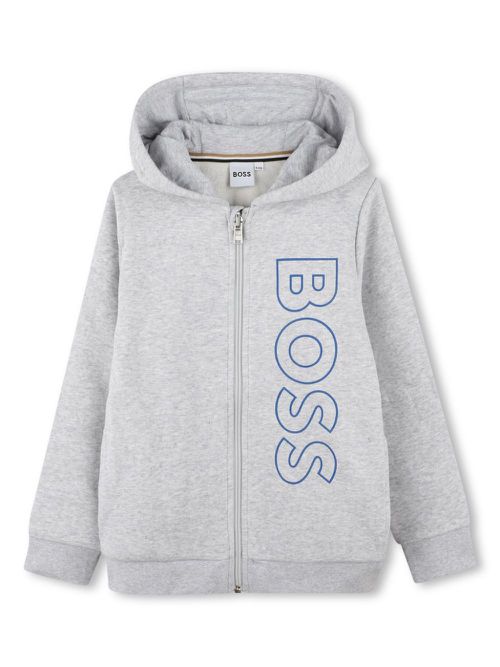 Logo-print zip-up hoodie - Grey