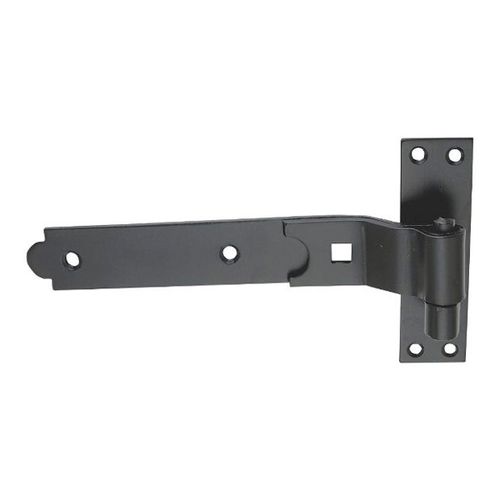 Heavy Duty Cranked Hook & Band Gate Hinge, Black Epoxy 250 x 38 x 4. with Diameter Pin