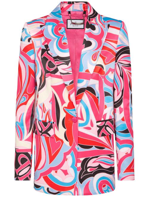 Graphic-print single-breasted blazer - Pink