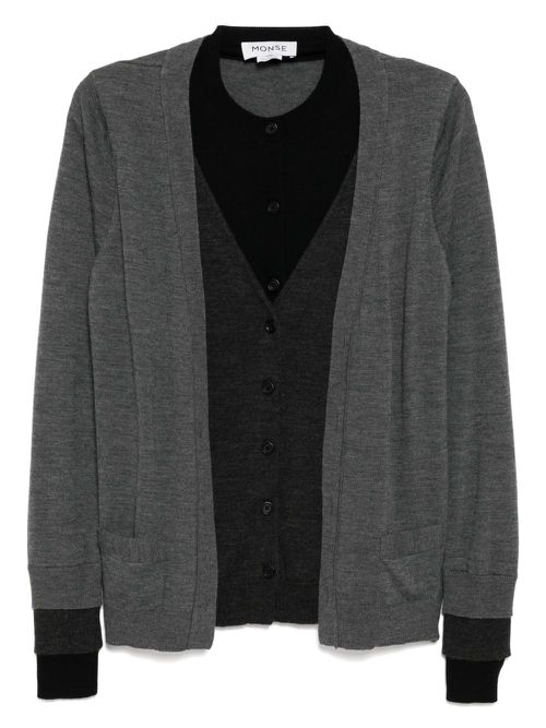 Monse panel detailing cardigan - Grey
