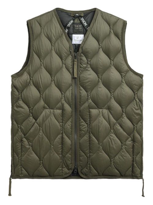 V-neck down gilet - Green