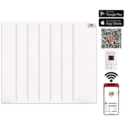 MYLEK Electric Radiator Panel Heater WIFI Smart APP Eco 1500W Bathroom Safe Wall Mounted Timer Thermostat