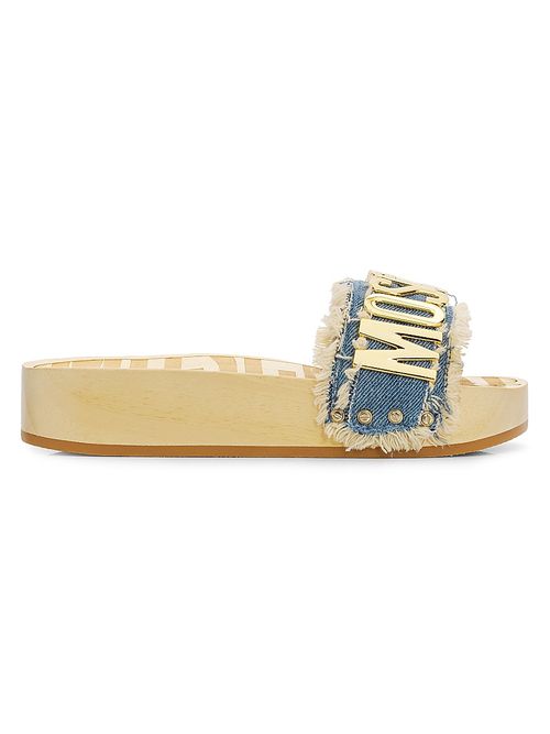 Women's Logo Denim Slide Sandals - Denim