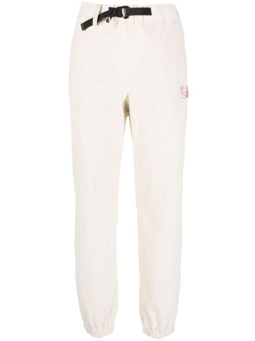 Logo-patch belted track pants - White
