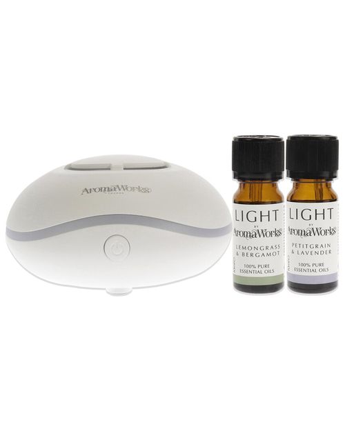 Light Range Usb Aroma Diffuser Set By For Unisex - 4 Pc 0.33Oz Light Essential Oil - Lemongrass And Bergam
