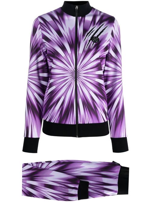 Print tie-dye two-piece tracksuit - Purple