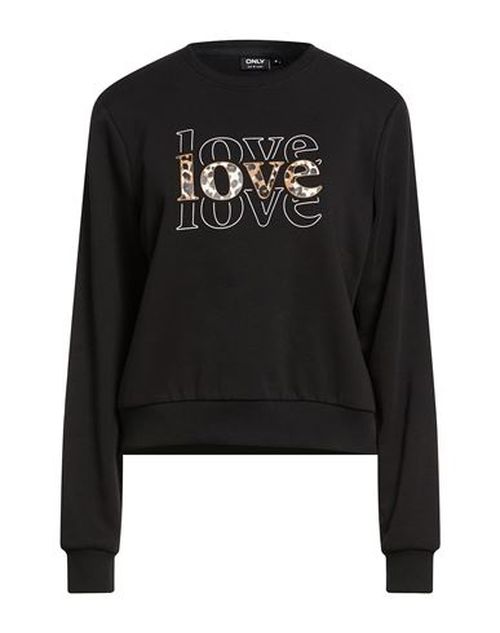 Woman Sweatshirt Black Size M Cotton, Polyester