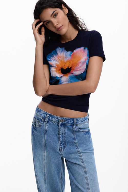 Large flower T-shirt
