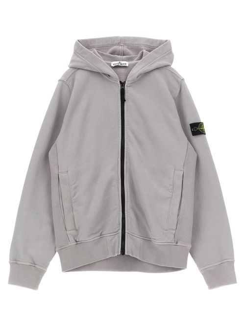 Badge Logo Cotton Hoodie — Gray