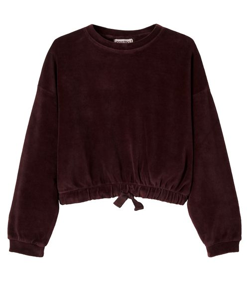 Fara cotton-blend velvet sweatshirt
