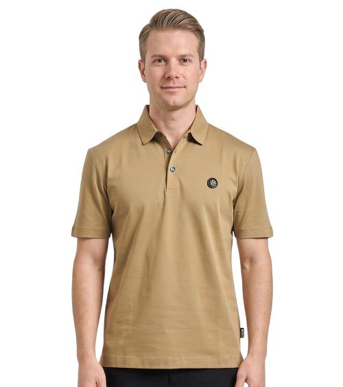 Beige Shirt Collar Polos