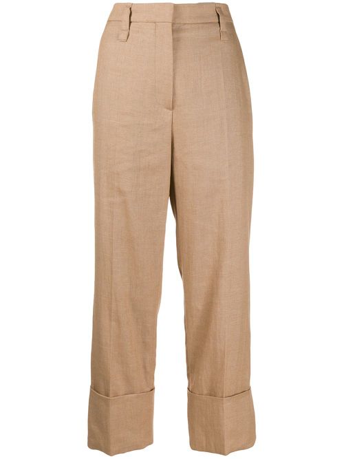 Brunello Cucinelli straight leg cropped trousers - Neutrals