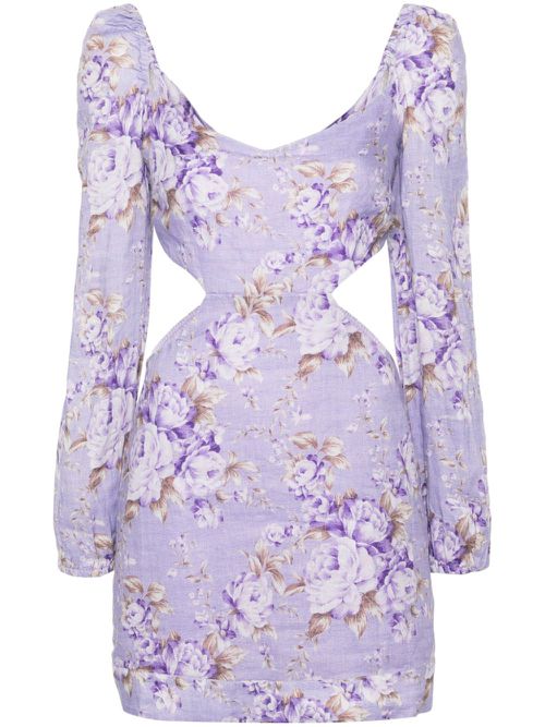 Jara linen minidress - Purple