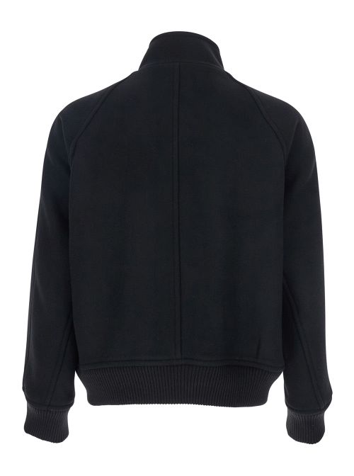 Wool Nylon Blend Jacket — Black