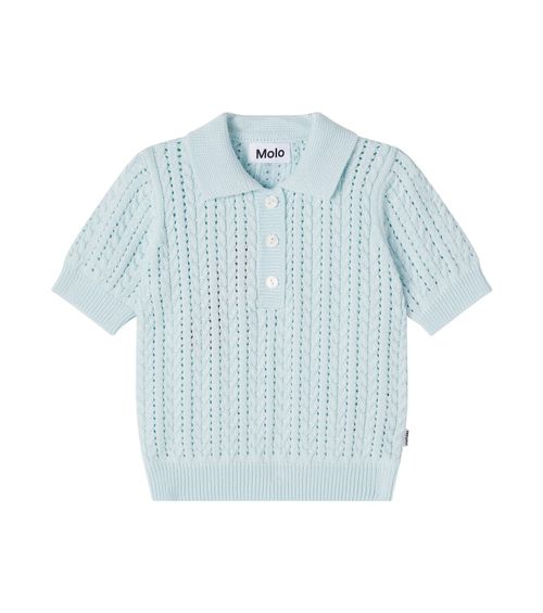 Gretel open-knit cotton polo shirt