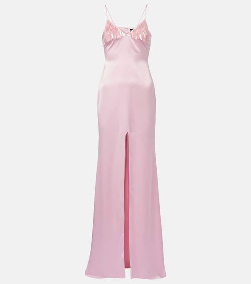 Sequined satin gown