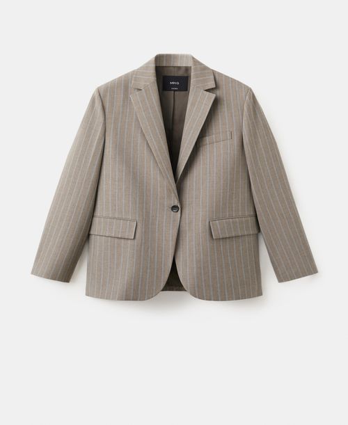 Women's Wool-Blend Suit Blazer - Medium Brown