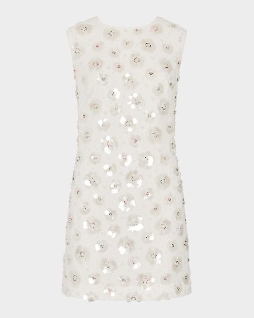 Milly | Ivette Beaded Sequin Floral Mini Dress | Realry