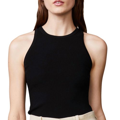 Seamless High Neck Tank In Black