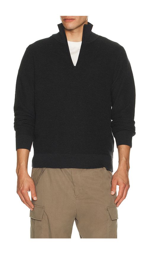 Rag & Bone Joel Merino Half Zip Sweater in Charcoal. L. Also in M, S, XL/1X