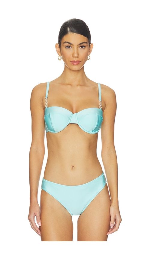 L'AGENCE Alexandria Bandeau Bikini Top in Blue. - XS also in S