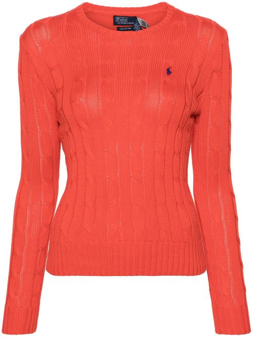 Polo Ralph Lauren embroidered-logo cable-knit jumper - Rood