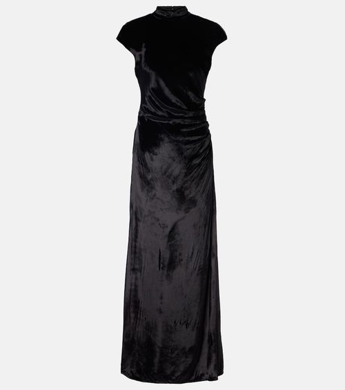 Tina ruched velvet gown