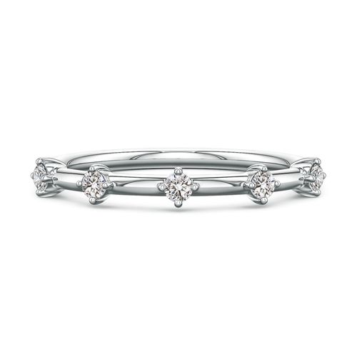 Angara 2 MM Round Diamond Five-Stone Station Ring in Platinum