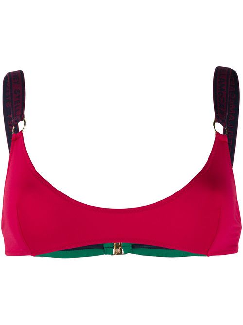 Logo-strap sporty bikini top - Red